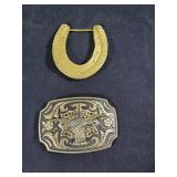 Western Steer & Horseshoe belt buckles