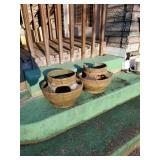 Pair of flower pots both  cracked