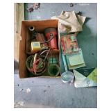 Dipper, flashlight, vase and misc