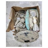 Bulbs, wires tv antenna and misc