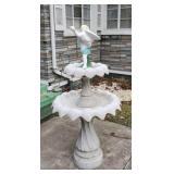 Beautiful 2 tier cement fountain approx 5 feet