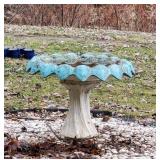Cement bird bath approx 30 inches tall
