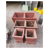 Group of 6 flower pots