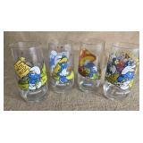 4 Smurf glasses