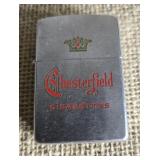 Zippo lighter advertising Chesterfield cigarettes