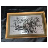 Loading hay artwork on metal 14 X 9 inches