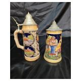 Pair of German steins