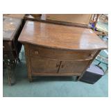 Bow front oak wash stand 1 drawer over 2 door