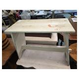 Country white bench. 12 X 25 X 25 inches tall.