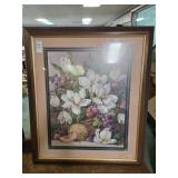 Floral print by Barbara Mock 23 X 27 inches.
