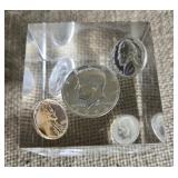 1964 proof set set into plastic to make a