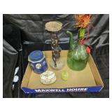 Music box wine jug jade colored small box plus