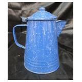 Enamleware or Agit coffee pot 9 inches tall