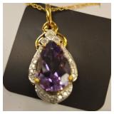 Amethyst and Diamond Pendent by Danberry Mint