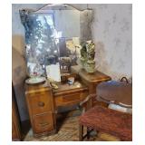 Beautiful waterfall vanity and chair only no