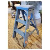 Country blue painted 2 step stool