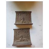 Metal Egyptian design bookends