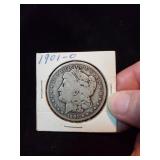 1901 O Morgan silver dollars
