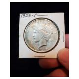 1925 P Peace Liberty silver dollar