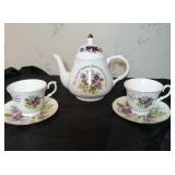 Purple floral The spirit of teatime tea set