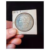 1878 S Morgan silver dollar