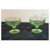 Lime green depression sherbert dishes