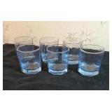 Pale blue octagon shaped glasses