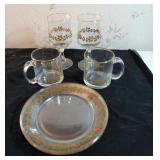 Christmas glass plates and glasses