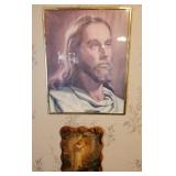 Pair of religious prints big one is approx 16 x