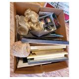 Picture frames a wig and size 3 teletubbie shoes