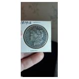 1879 S Morgan silver dollar