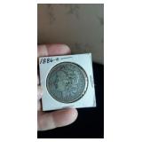 1886 O Morgan silver dollar