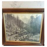 Train on a track print approx size is 24 x 20