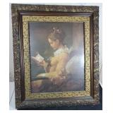 Beautiful woman reading print approx size is 24 x