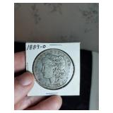 1889 O Morgan silver dollar