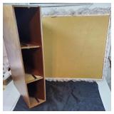 Thumb tack board and small storage shelf