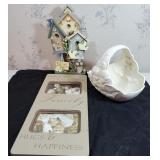 Picture frame basket and bird decor