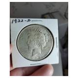1922 D Peace silver dollar