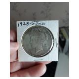 1928 S Peace silver dollar