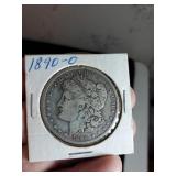 1890 O Morgan silver dollar