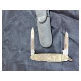 Hunter & his dog Amex knife & case