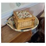 Sewing box and wicker basket