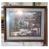 Home interior Western lake scene print  Approx 26