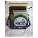Picture frames and clock