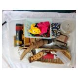 Emergency light wood carving and misc