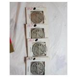 Group of 1917 Liberty Walking half dollar