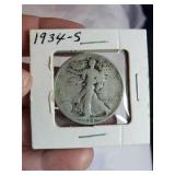 1934 S Liberty walking half dollar