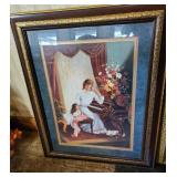 Home interior mommy teaching daughter to play