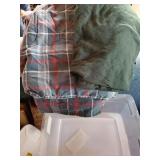 Comforter and a throw in a nice tote