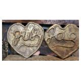 Judy & Joe brass hearts